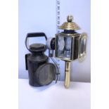 A antique Railway Lamp and carriage lamp