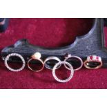 Six assorted 925 silver rings