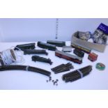 A box of mixed OO gauge locomotives carriages & accessories etc