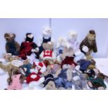 A large selection of collectible TY bears