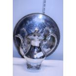 A good quality silver plated tray and coffee pot