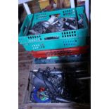 Four baskets of vintage cycle parts, spares and repairs etc. Shipping unavailable.