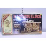 A sealed and boxed wooden model kit of a steam engine