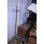 Two brass floor standing lamps. Shipping unavailable