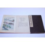 A Chinese book of ten watercolour paintings on silk