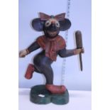 A large well hand carved wooden model of Minnie Mouse h54cm