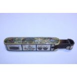 A antique bone pen box with Indian themed applied decoration