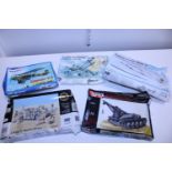 Five boxed model aircraft kits