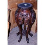A vintage Chinese carved wooden planter stand h86cm. Shipping unavailable