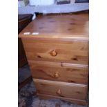 A set of pine drawers (three draw) Shipping unavailable