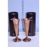 A pair of handmade Mcgowan copper vases