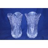 A good pair of cut glass crystal vases