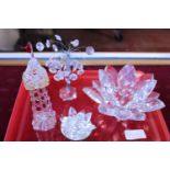 A selection of crystal ornaments