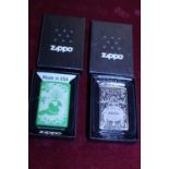 Two boxed Zippo's (one used)