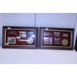 Two matchbox models of yesteryear framed display cabinets and contents