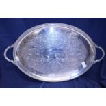A heavy silver plated on copper tray by Mappin and Webb