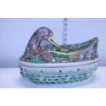 A Victorian ceramic duck tureen