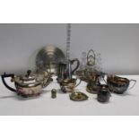 A selection of assorted silver plated wares etc