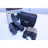 Two pairs of field binoculars