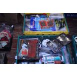 Two boxes of assorted tools and accessories etc, shipping unavailable