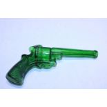 A novelty green glass revolver