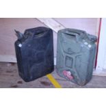 Two vintage Jerry cans, shipping unavailable