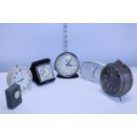 A selection of vintage alarm clocks