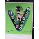 A framed limited edition Sex Pistols poster 2/200 by Jamie Reid with signature and COA
