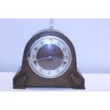 A vintage oak cased mantle clock a/f, shipping unavailable