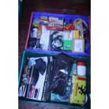 Two boxes of assorted tools and accessories, shipping unavailable