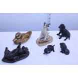 A selection of animal figurines including Border Fine Arts and one by J.Sprouse.