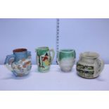 A selection of assorted vintage jugs including Slyvac etc,