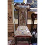 A unusual antique mahogany chair with original castors (seat needs reupholstering), shipping