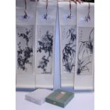 A Collection of Chinese ink scrolls all signed in box circa 1930's