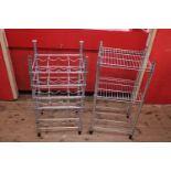 A metal wine rack and a metal kitchen vegetable rack, shipping unavailable
