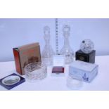 Two quality cut glass decanters & selection of assorted collectibles