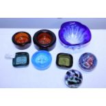 A selection of vintage art glass including Erik Hoglund.