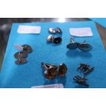 A selection of silver cufflinks