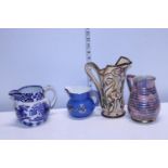 Four ceramic jugs including Wade