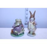 Two Beswick Beatrix Potter figurines Mr Jeremy Fisher and Mr Benjamin Bunny