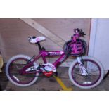 A Huffy child's bike with helmet, front brake needs attention. No postage