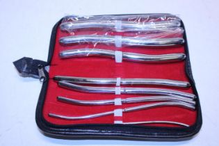 A set of medical instruments.