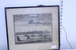 An early framed etching of Amsterdam