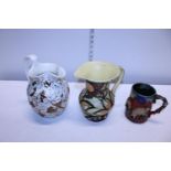 Two vintage jugs and a hand made mug, including Wedgewood