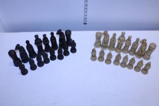 A finely detailed resin chess set