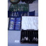 A selection of boxed flatware