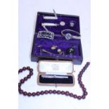 A selection of assorted costume jewellery and other collectables including some silver