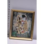 A framed limited edition Gustav Klimt print on ceramic with COA no. 974