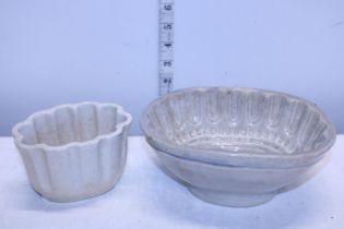 Two Victorian ceramic jelly moulds