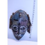 A hand carved African mask